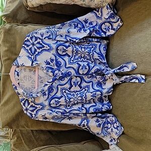 Italian Linen Blouse /Capri Lagos Magico